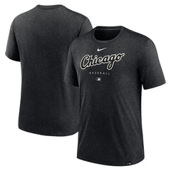 Heather Black Chicago White Sox Nike Authentic Collection Early Work Tri-Blend Performance T-Shirt