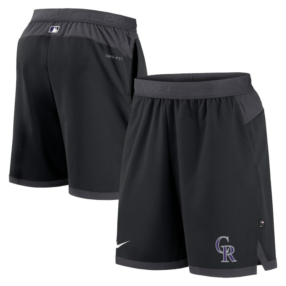 Black Colorado Rockies Nike Authentic Collection Flex Vent Performance Shorts