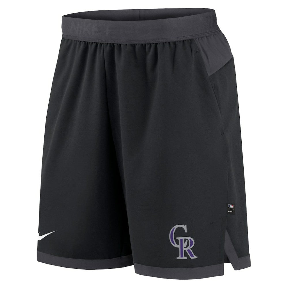 Black Colorado Rockies Nike Authentic Collection Flex Vent Performance Shorts