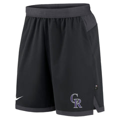 Black Colorado Rockies Nike Authentic Collection Flex Vent Performance Shorts