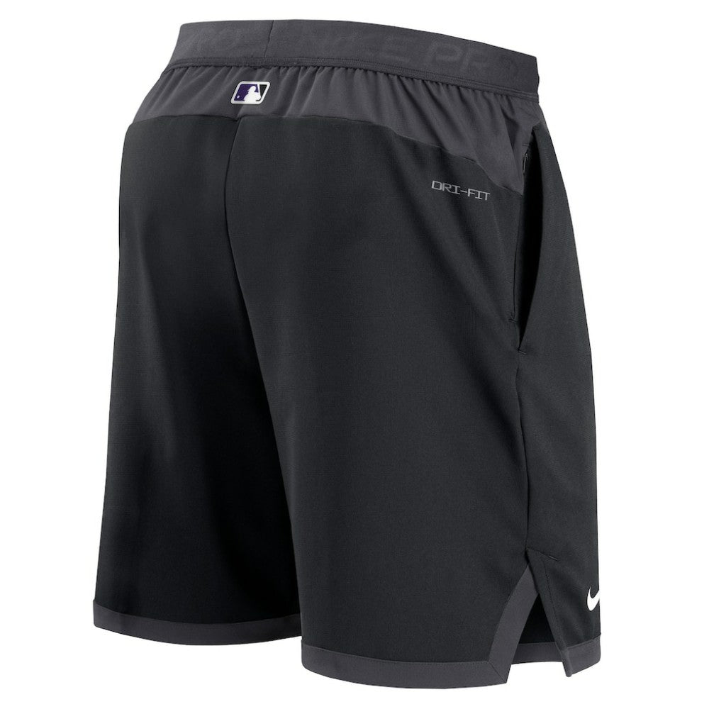 Black Colorado Rockies Nike Authentic Collection Flex Vent Performance Shorts