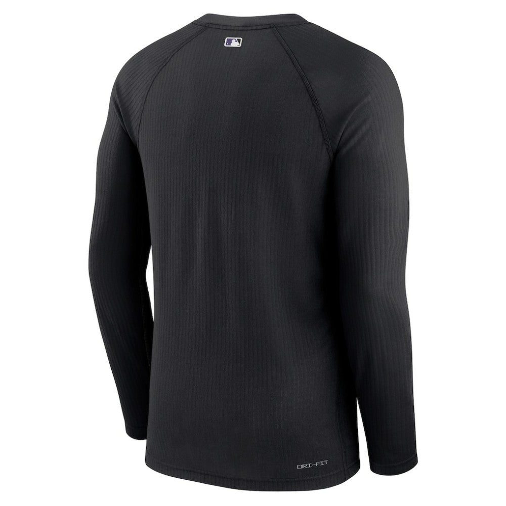 Black Colorado Rockies Nike Authentic Collection Game Raglan Performance Long Sleeve T-Shirt