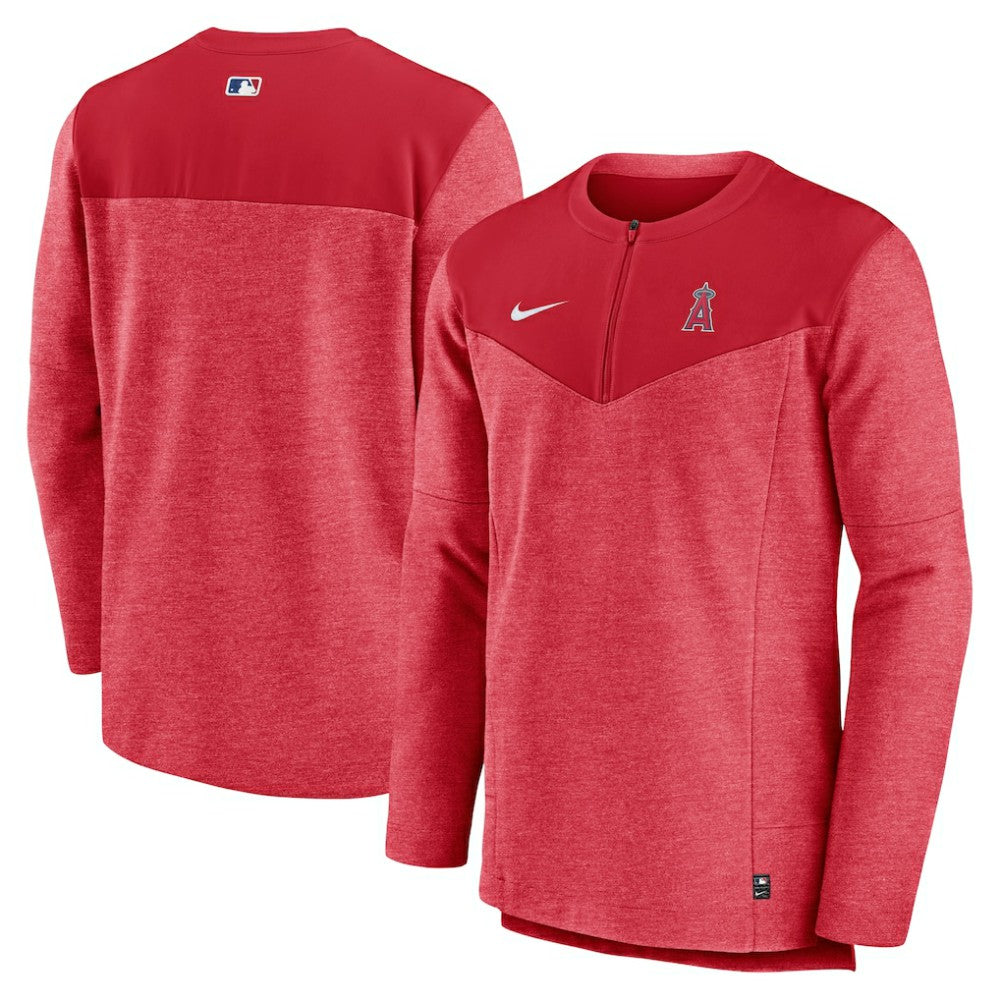 Red Los Angeles Angels Nike Authentic Collection Game Time Performance Half-Zip Top