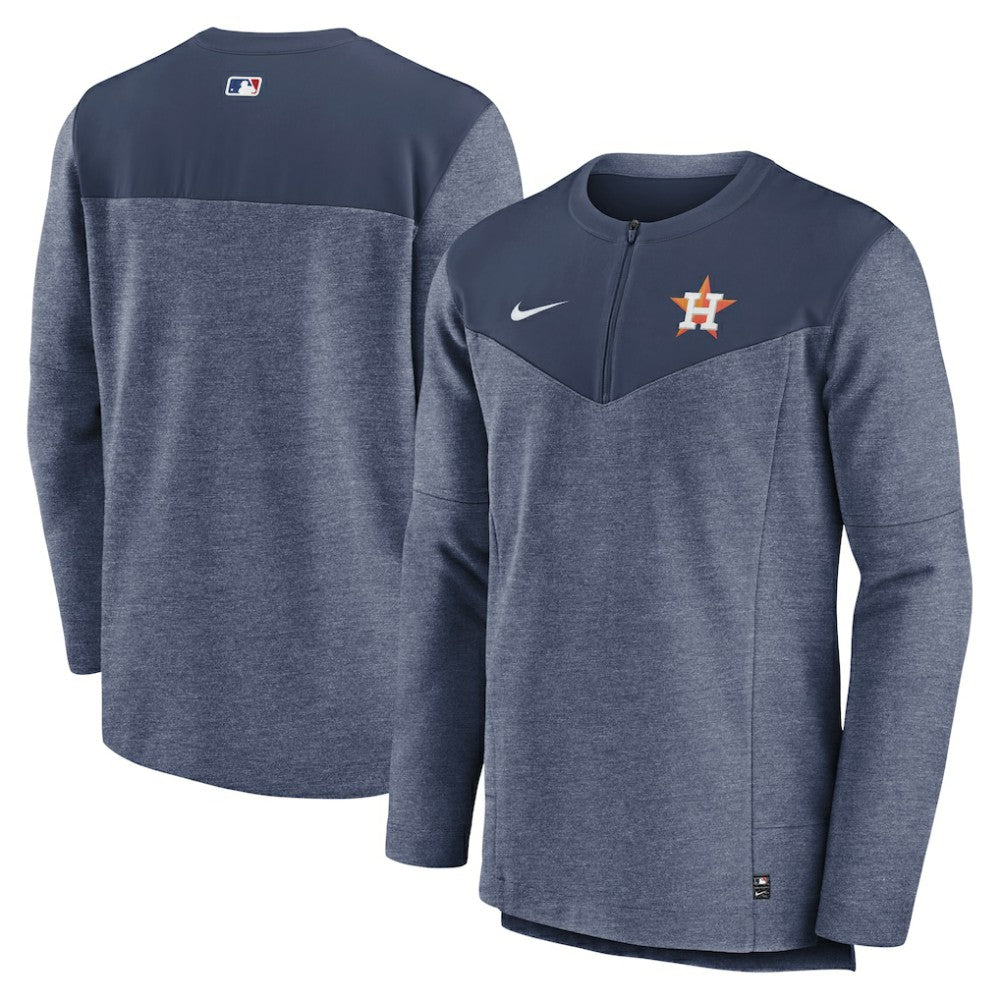 Navy Houston Astros Nike Authentic Collection Game Time Performance Half-Zip Top