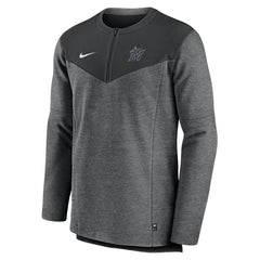 Black Miami Marlins Nike Authentic Collection Game Time Performance Half-Zip Top