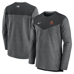 Black Baltimore Orioles Nike Authentic Collection Game Time Performance Half-Zip Top