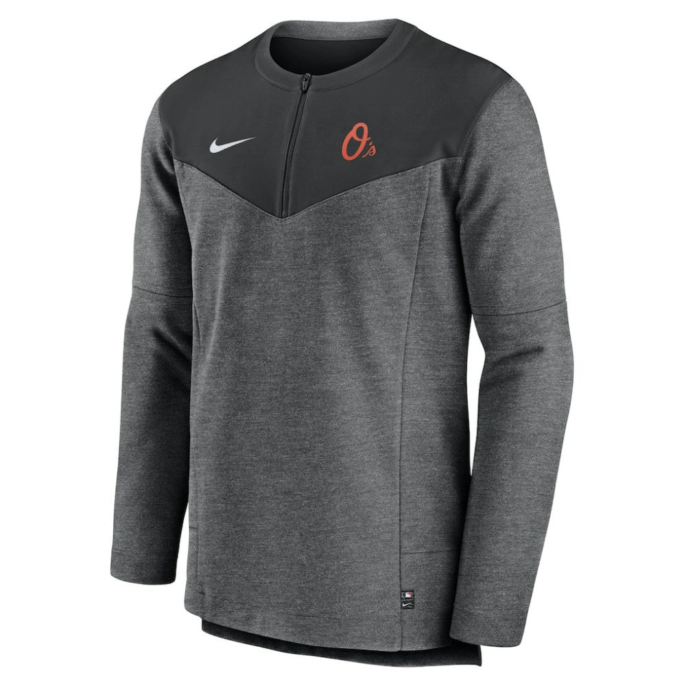 Black Baltimore Orioles Nike Authentic Collection Game Time Performance Half-Zip Top