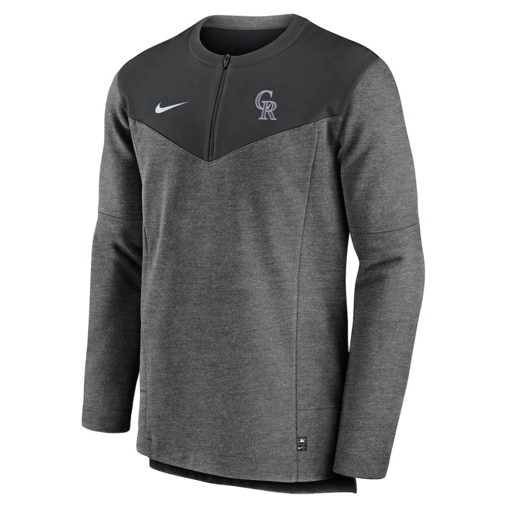 Black Colorado Rockies Nike Authentic Collection Game Time Performance Half-Zip Top