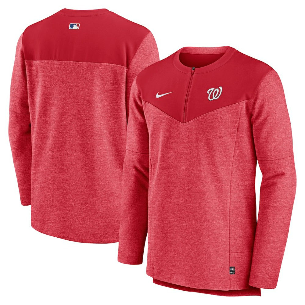 Red Washington Nationals Nike Authentic Collection Game Time Performance Half-Zip Top