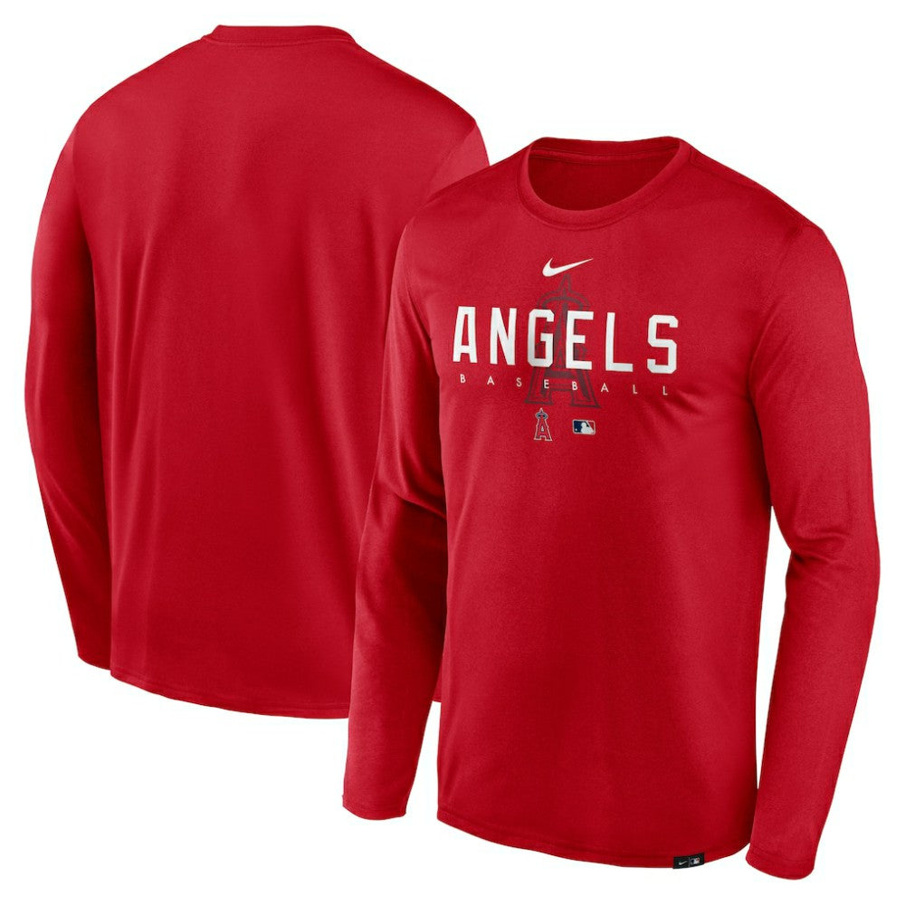 Red Los Angeles Angels Nike Authentic Collection Team Logo Legend Performance Long Sleeve T-Shirt