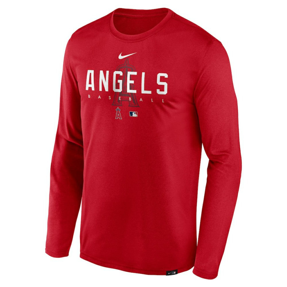 Red Los Angeles Angels Nike Authentic Collection Team Logo Legend Performance Long Sleeve T-Shirt