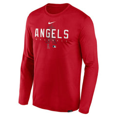 Red Los Angeles Angels Nike Authentic Collection Team Logo Legend Performance Long Sleeve T-Shirt