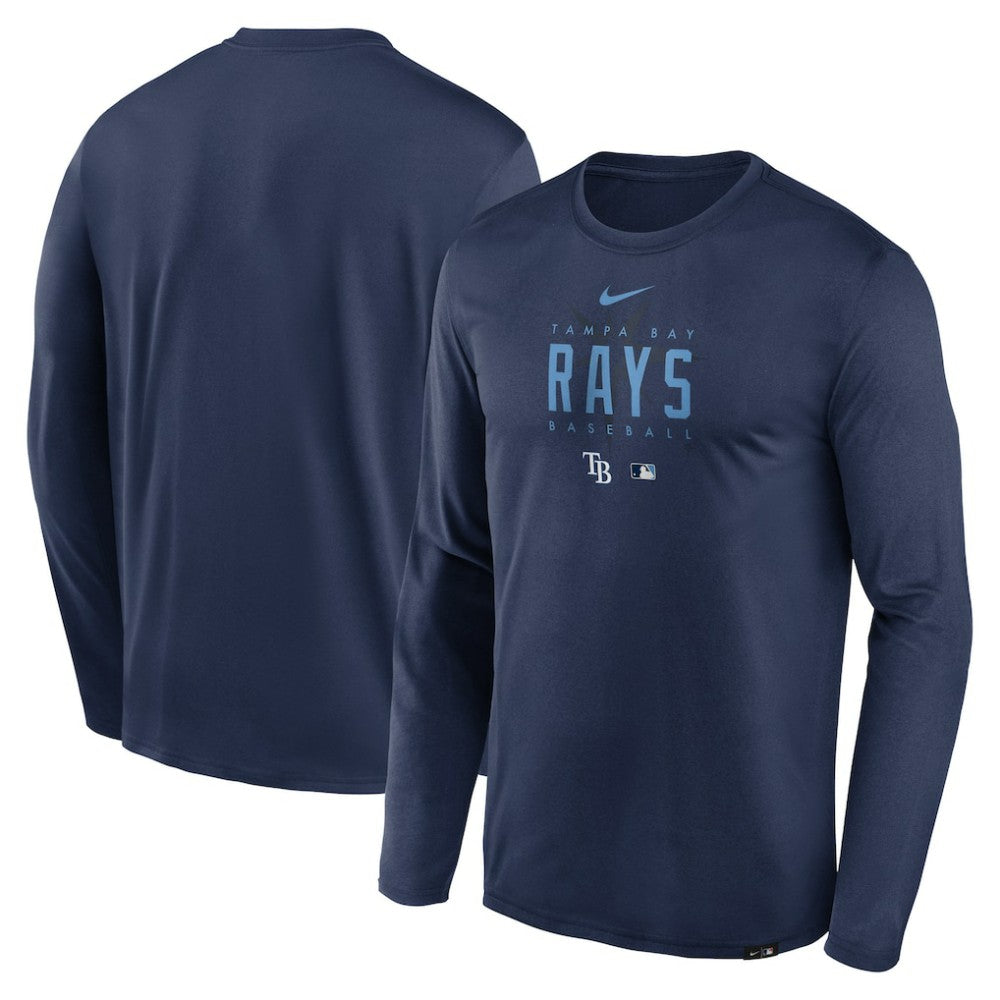 Navy Tampa Bay Rays Nike Authentic Collection Team Logo Legend Performance Long Sleeve T-Shirt