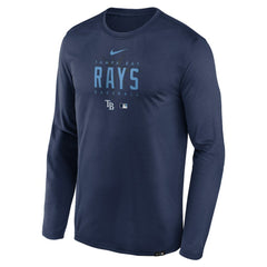 Navy Tampa Bay Rays Nike Authentic Collection Team Logo Legend Performance Long Sleeve T-Shirt