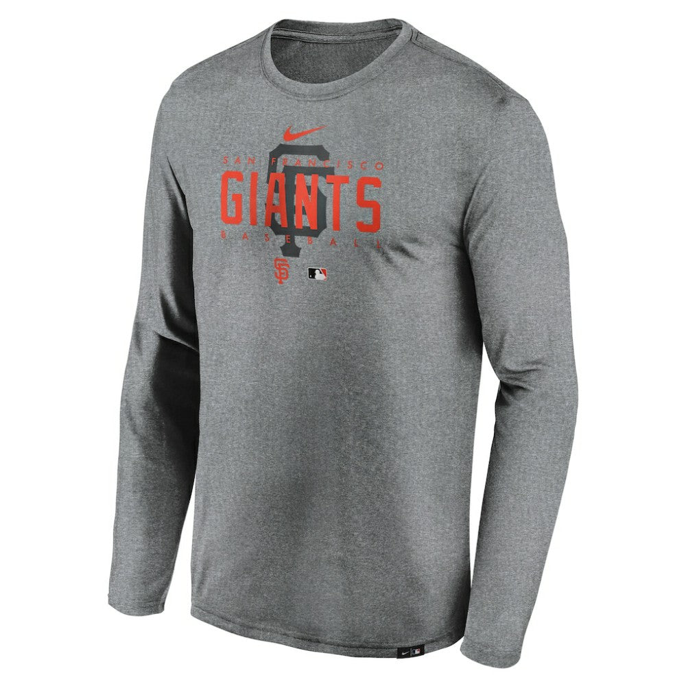 Heather Gray San Francisco Giants Nike Authentic Collection Team Logo Legend Performance Long Sleeve T-Shirt