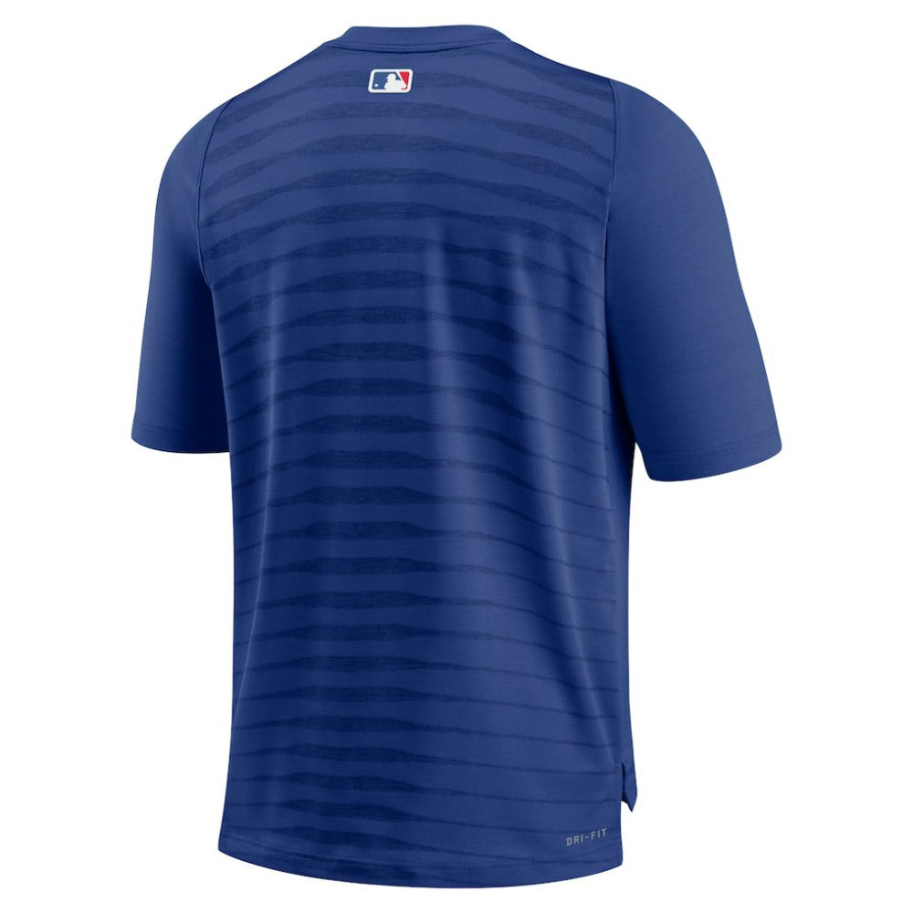 Royal Chicago Cubs Nike Authentic Collection Pregame Raglan Performance V-Neck T-Shirt