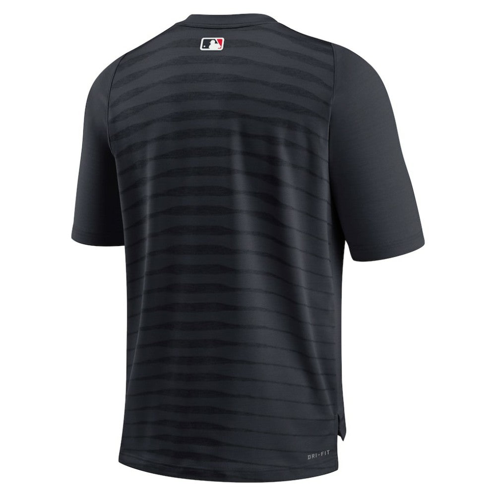 Navy Cleveland Guardians Nike Authentic Collection Pregame Raglan Performance V-Neck T-Shirt