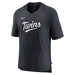 Navy Minnesota Twins Nike Authentic Collection Pregame Raglan Performance V-Neck T-Shirt