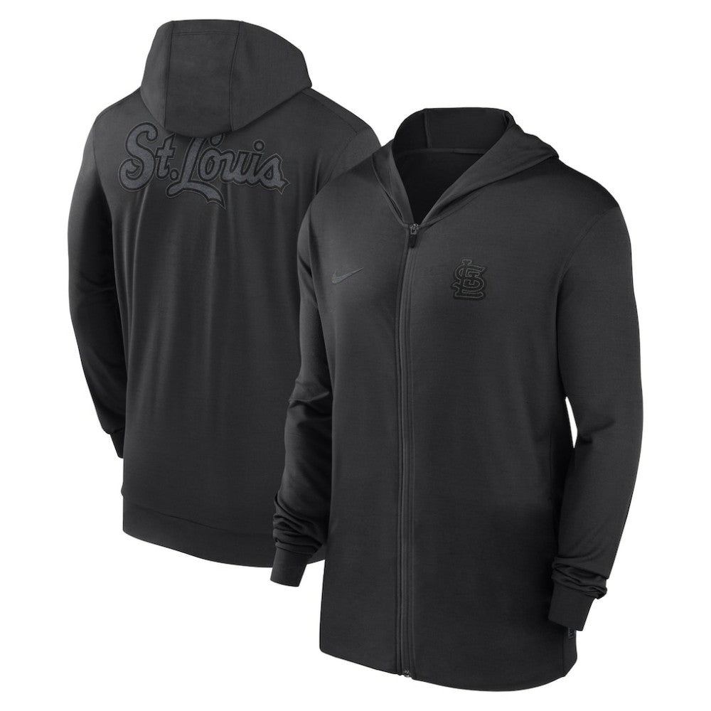 Black St. Louis Cardinals Nike Authentic Collection Travel Performance Lightweight Full-Zip Hoodie