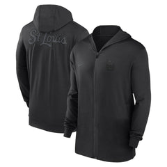 Black St. Louis Cardinals Nike Authentic Collection Travel Performance Lightweight Full-Zip Hoodie