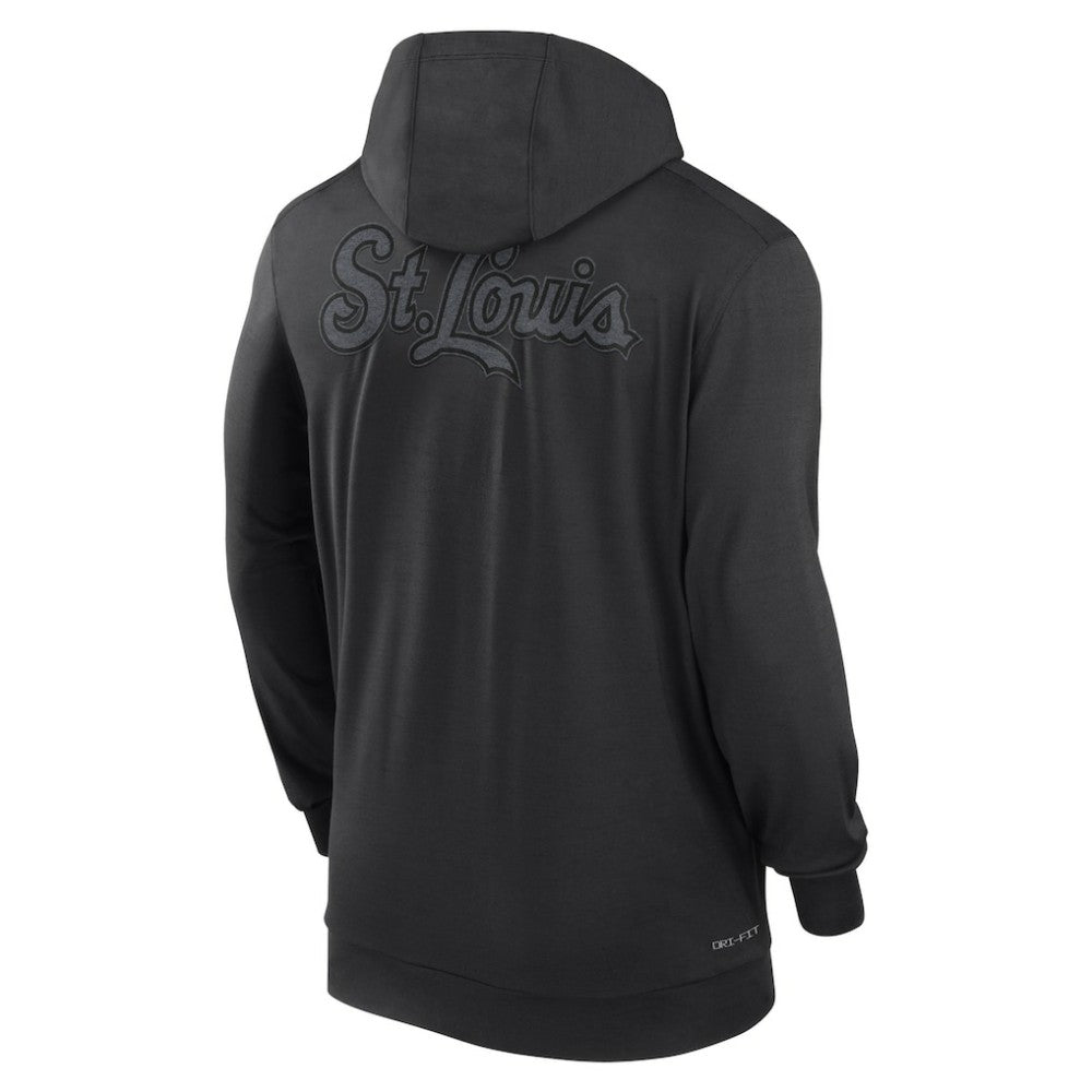 Black St. Louis Cardinals Nike Authentic Collection Travel Performance Lightweight Full-Zip Hoodie