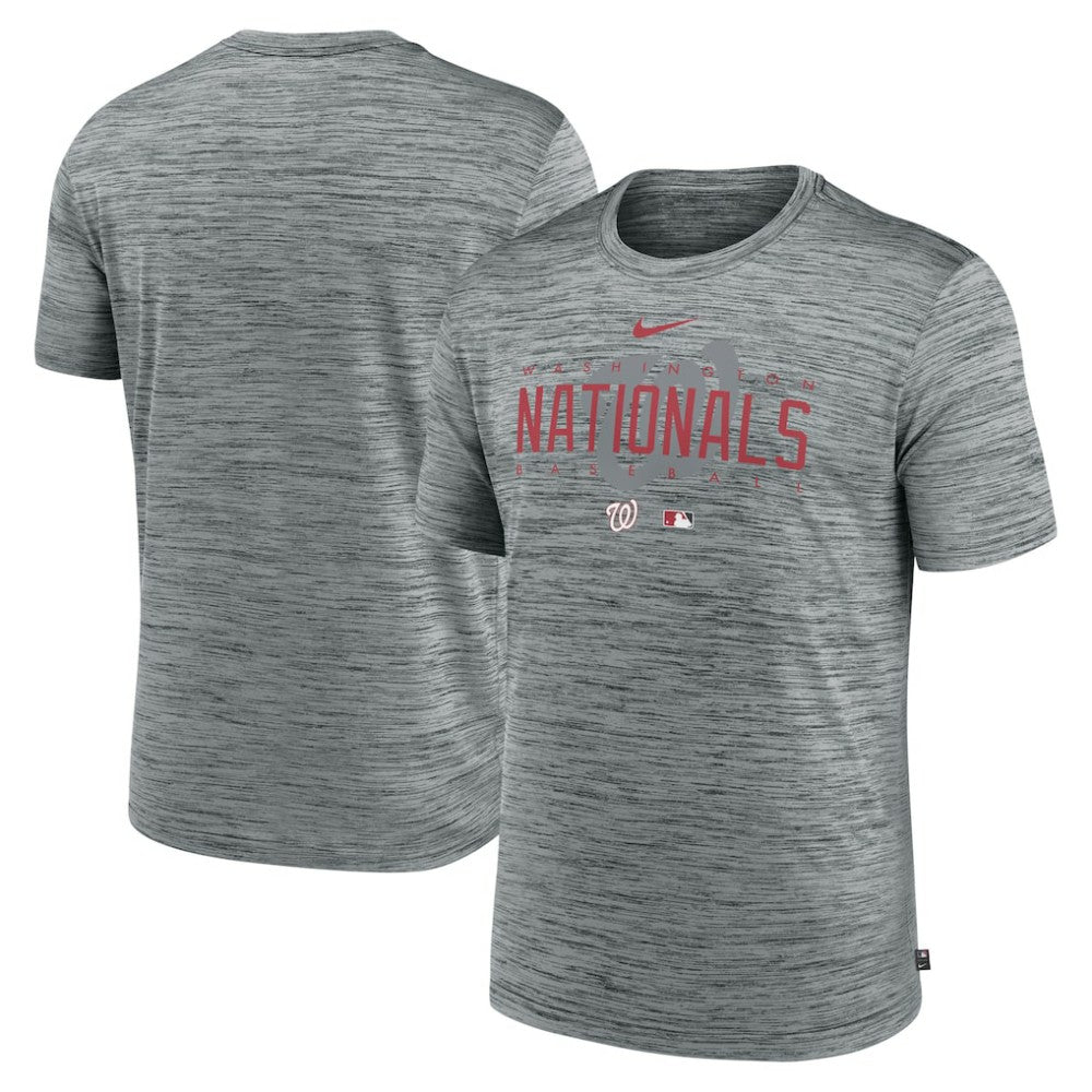 Heather Gray Washington Nationals Nike Authentic Collection Velocity Performance Practice T-Shirt