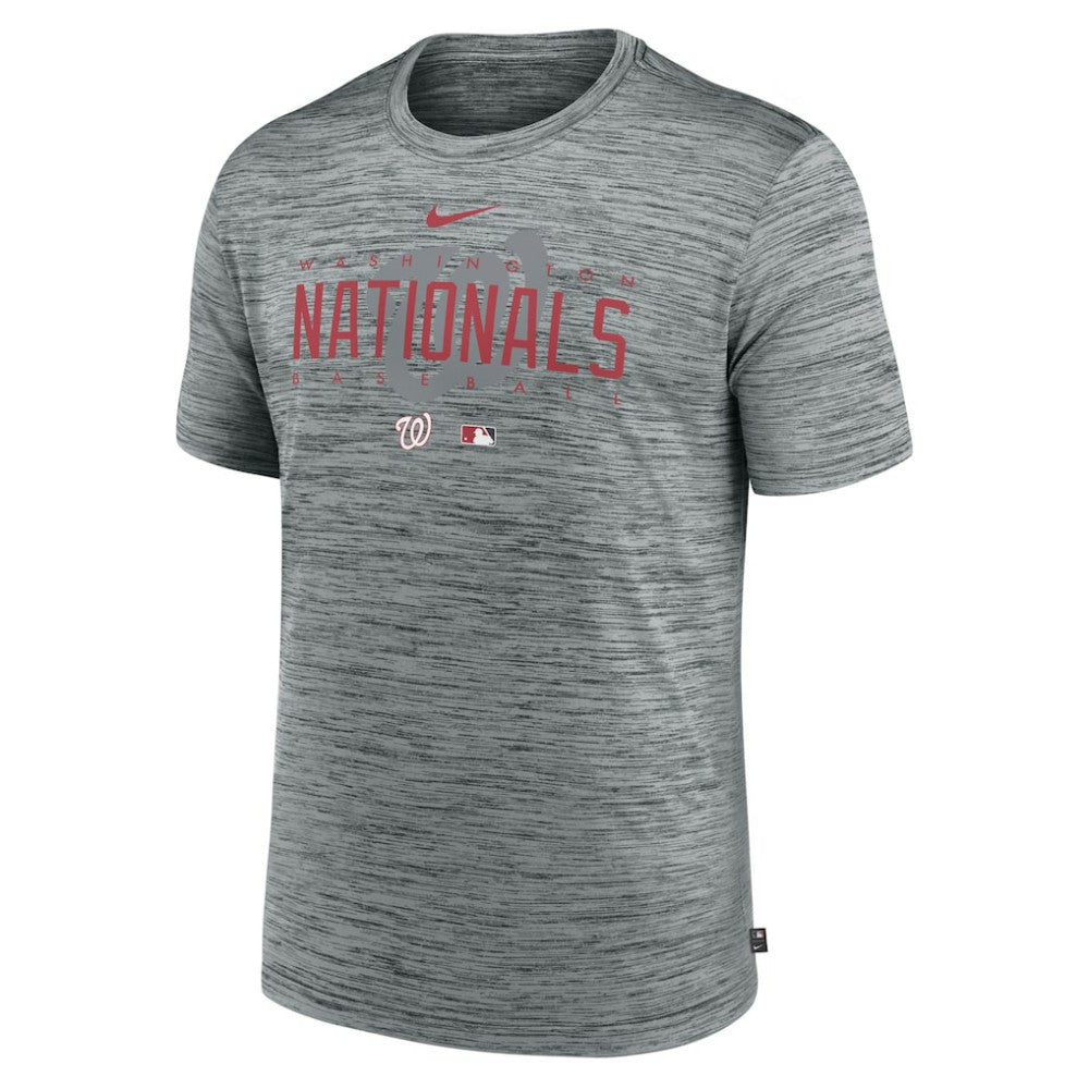 Heather Gray Washington Nationals Nike Authentic Collection Velocity Performance Practice T-Shirt