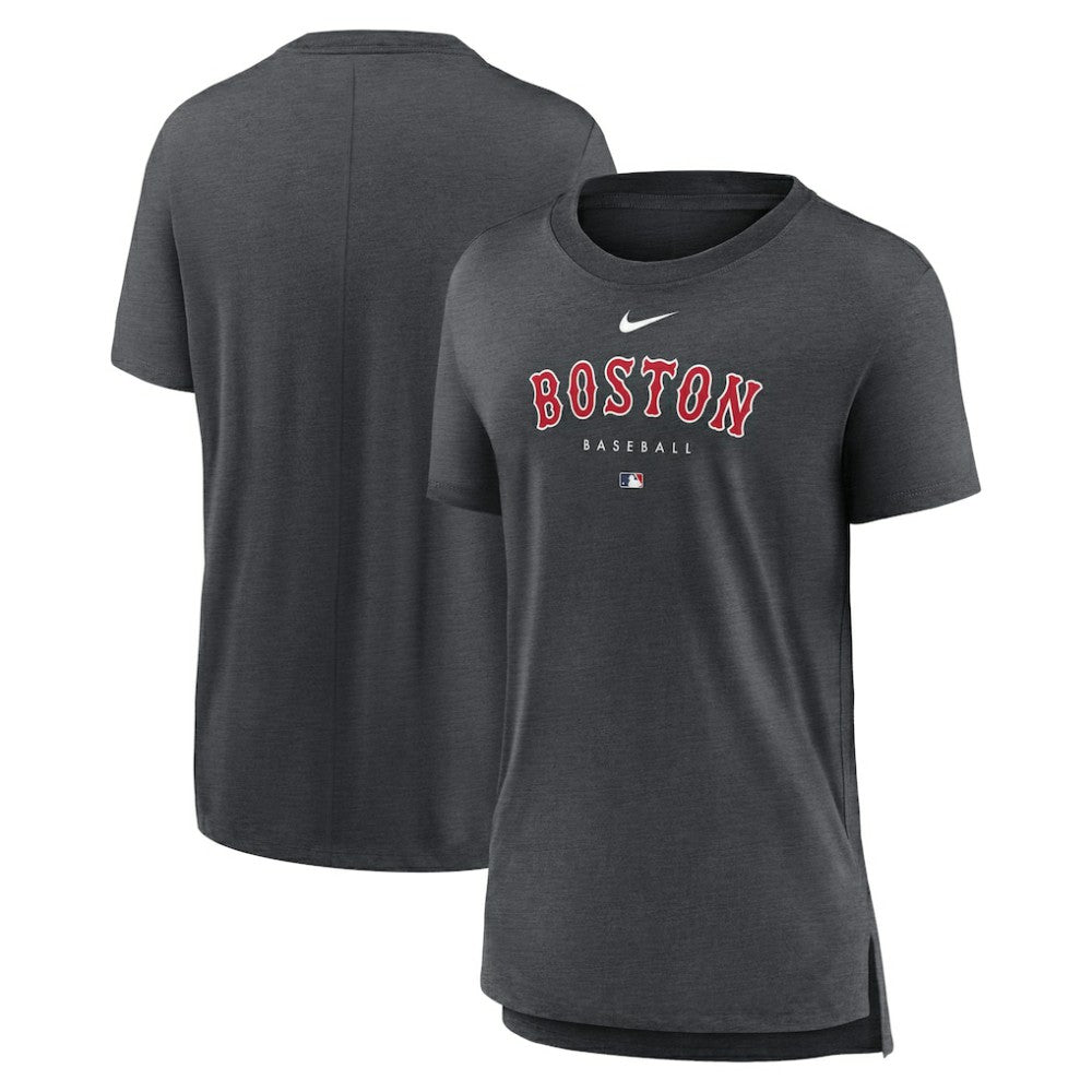 Heather Charcoal Boston Red Sox Nike Women's Authentic Collection Early Work Tri-Blend T-Shirt