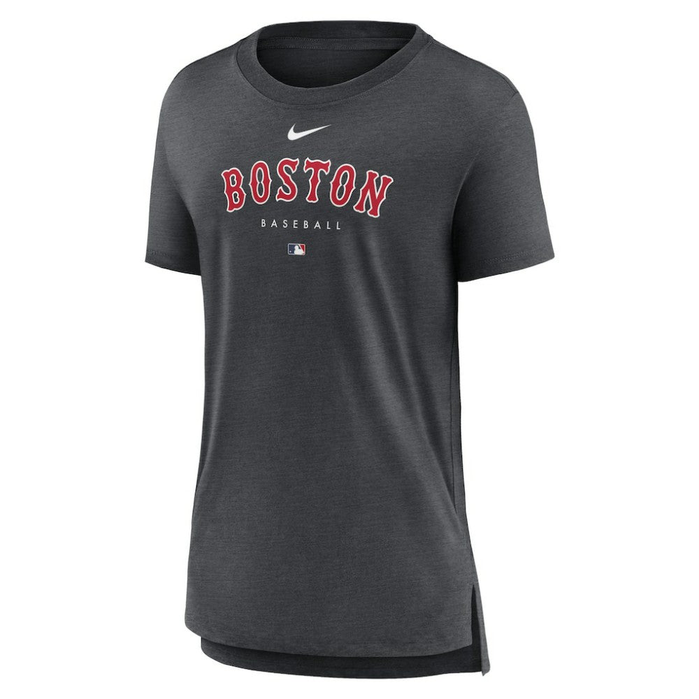 Heather Charcoal Boston Red Sox Nike Women's Authentic Collection Early Work Tri-Blend T-Shirt
