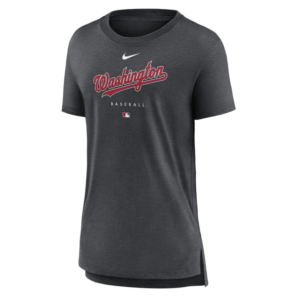 Heather Charcoal Washington Nationals Nike Women's Authentic Collection Early Work Tri-Blend T-Shirt