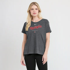 Heather Charcoal Washington Nationals Nike Women's Authentic Collection Early Work Tri-Blend T-Shirt
