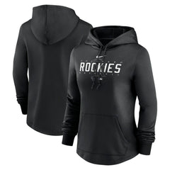 Black Colorado Rockies Nike Women's Authentic Collection Pregame Performance Pullover Hoodie