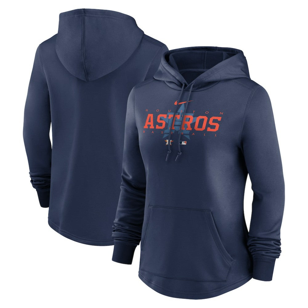 Navy Houston Astros Nike Women's Authentic Collection Pregame Performance Pullover Hoodie