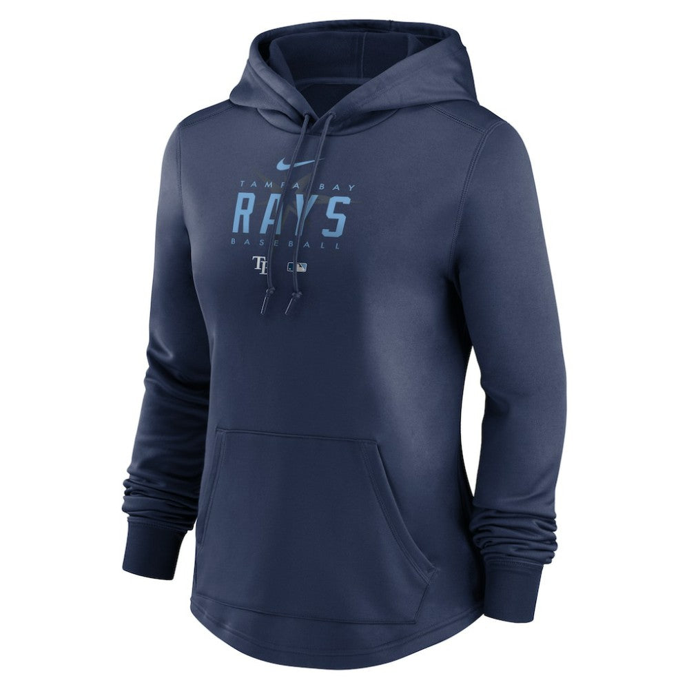 Navy Tampa Bay Rays Nike Women's Authentic Collection Pregame Performance Pullover Hoodie