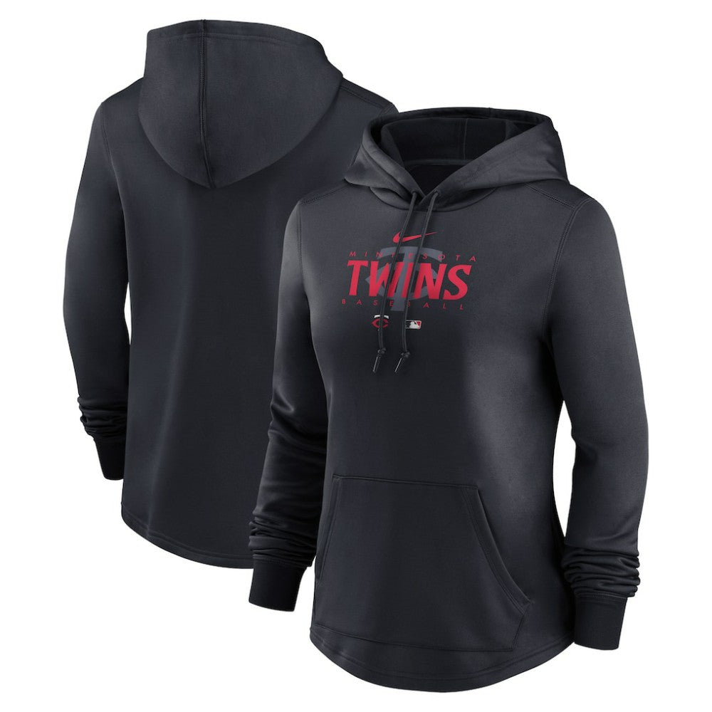 Black Minnesota Twins Nike Women's Authentic Collection Pregame Performance Pullover Hoodie