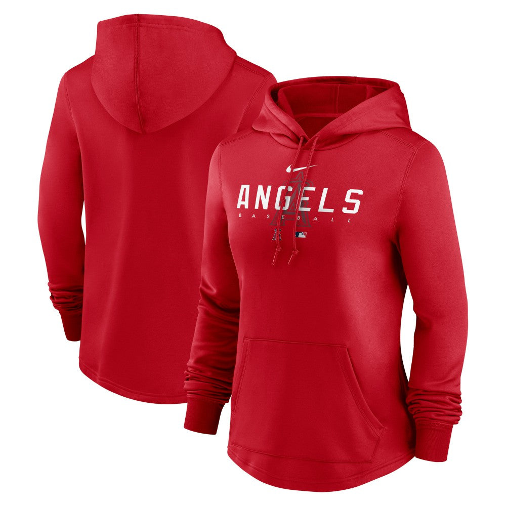 Red Los Angeles Angels Nike Women's Authentic Collection Pregame Performance Pullover Hoodie