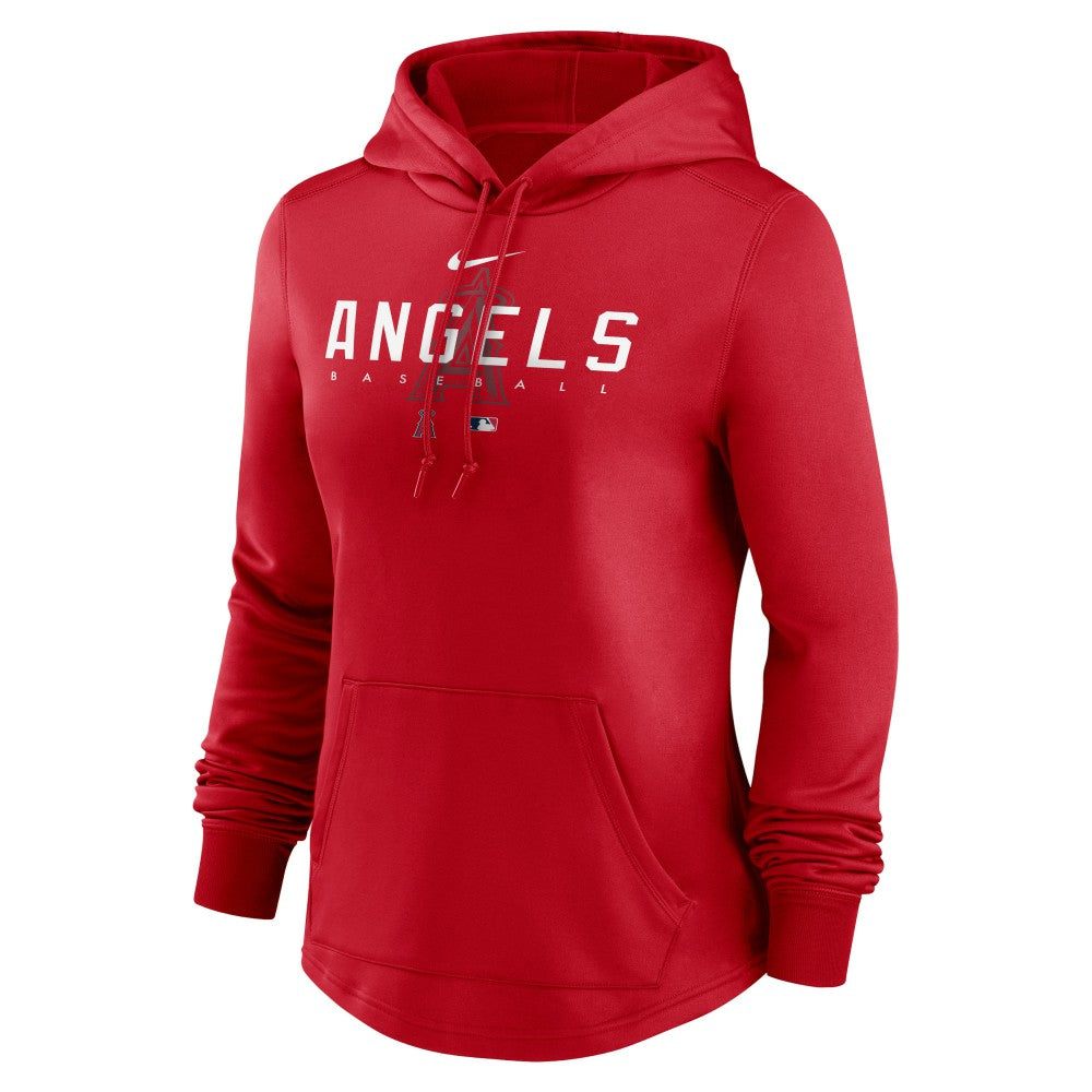 Red Los Angeles Angels Nike Women's Authentic Collection Pregame Performance Pullover Hoodie
