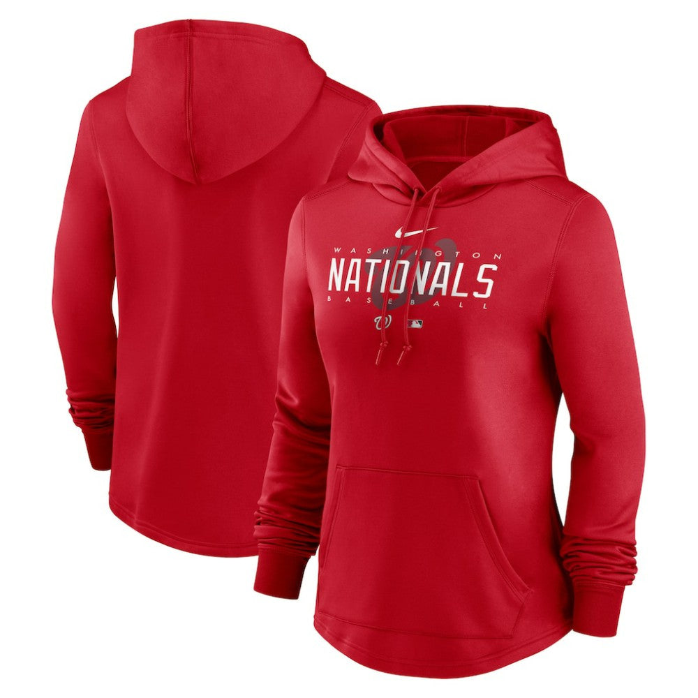Red Washington Nationals Nike Women's Authentic Collection Pregame Performance Pullover Hoodie