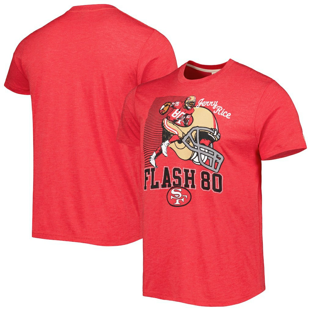 Jerry Rice  Homage Unisex Caricature Retired Player Tri-Blend T-Shirt - San Francisco 49ers T-shirts