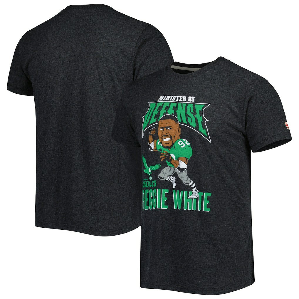 Reggie White  Homage Unisex Unisex Caricature Retired Player Tri-Blend T-Shirt - Philadelphia Eagles T-shirts