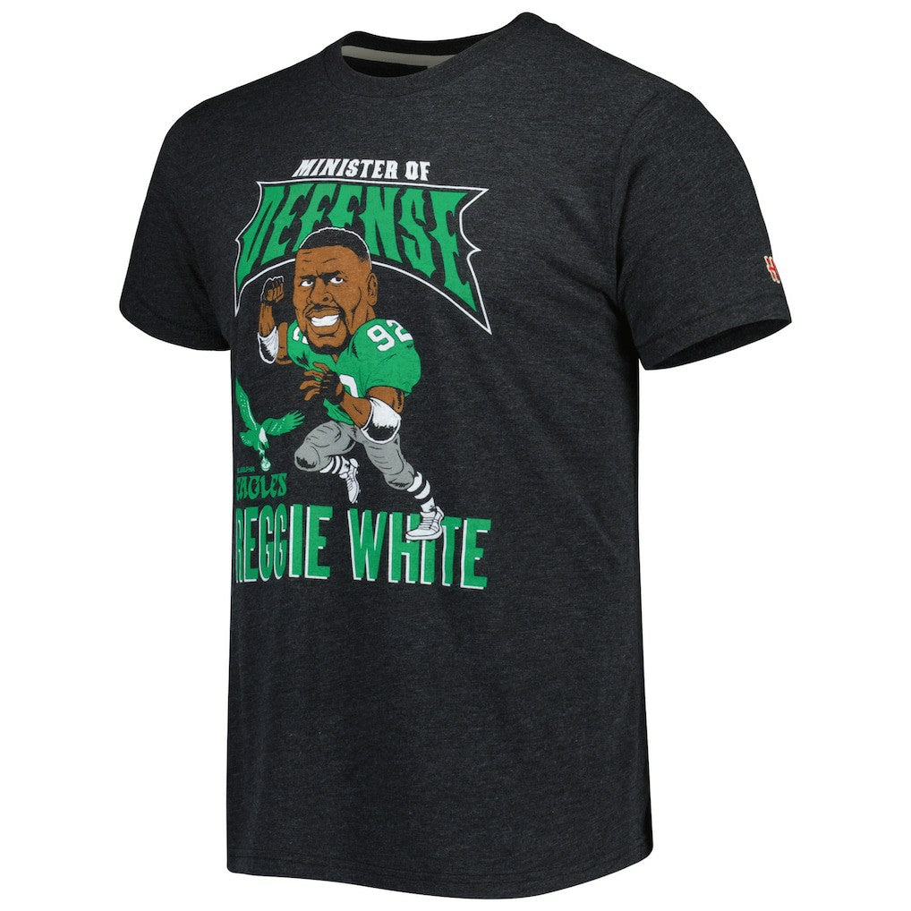 Reggie White  Homage Unisex Unisex Caricature Retired Player Tri-Blend T-Shirt - Philadelphia Eagles T-shirts