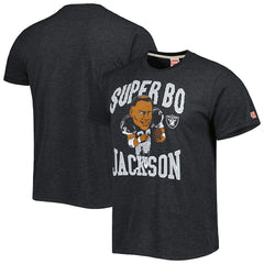 Bo Jackson  Homage Unisex Unisex Caricature Retired Player Tri-Blend T-Shirt - Las Vegas Raiders T-shirts