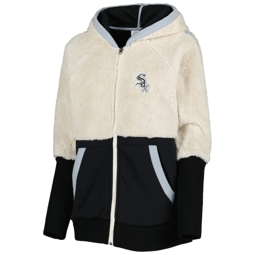 Oatmeal/Black Chicago White Sox G-III 4Her by Carl Banks Women's Shuffle It Raglan Full-Zip Hoodie
