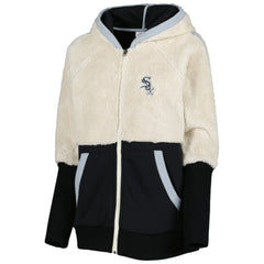 Oatmeal/Black Chicago White Sox G-III 4Her by Carl Banks Women's Shuffle It Raglan Full-Zip Hoodie