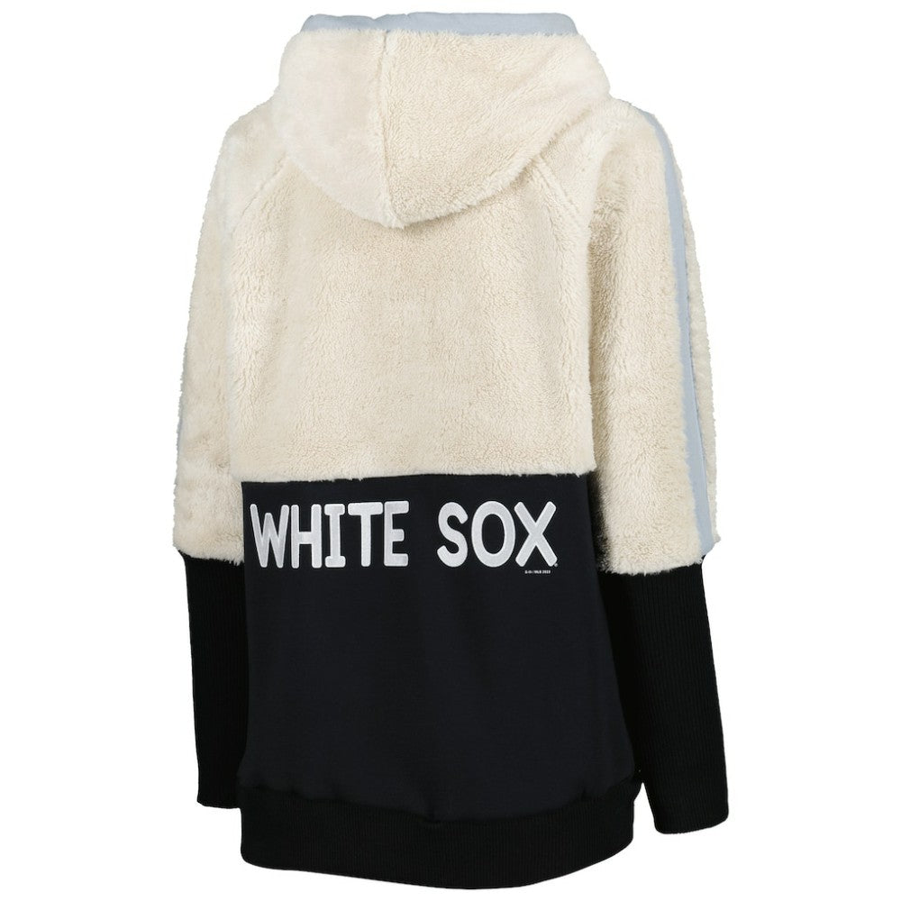 Oatmeal/Black Chicago White Sox G-III 4Her by Carl Banks Women's Shuffle It Raglan Full-Zip Hoodie