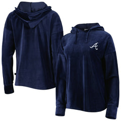 Navy Atlanta Braves Touch Women's End Line Pullover Hoodie