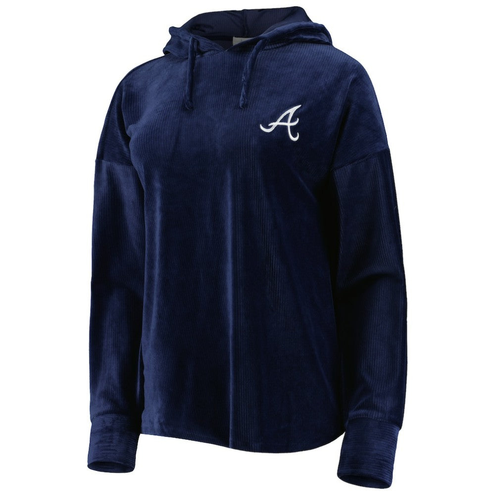 Navy Atlanta Braves Touch Women's End Line Pullover Hoodie