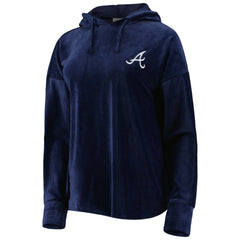 Navy Atlanta Braves Touch Women's End Line Pullover Hoodie