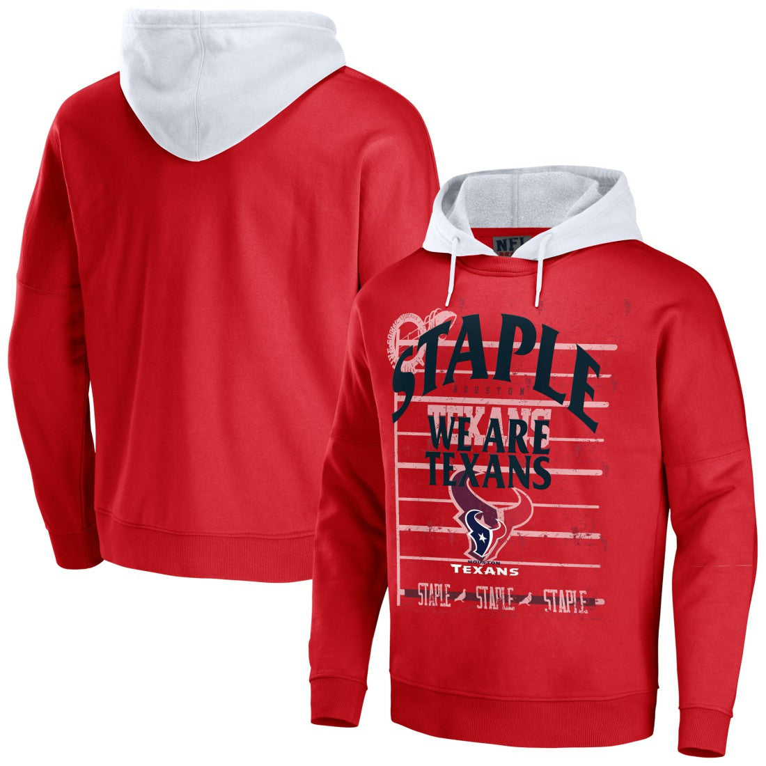 NFL x Staple Throwback Vintage Wash Pullover Hoodie - Houston Texans Hoodies