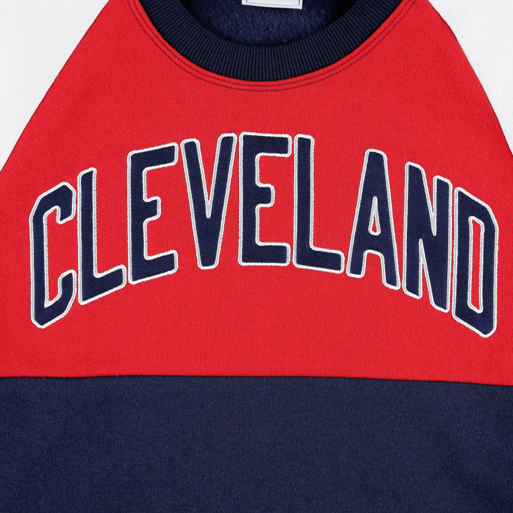Navy/Red Cleveland Guardians Starter Women's Baseline Raglan Pullover Sweatshirt